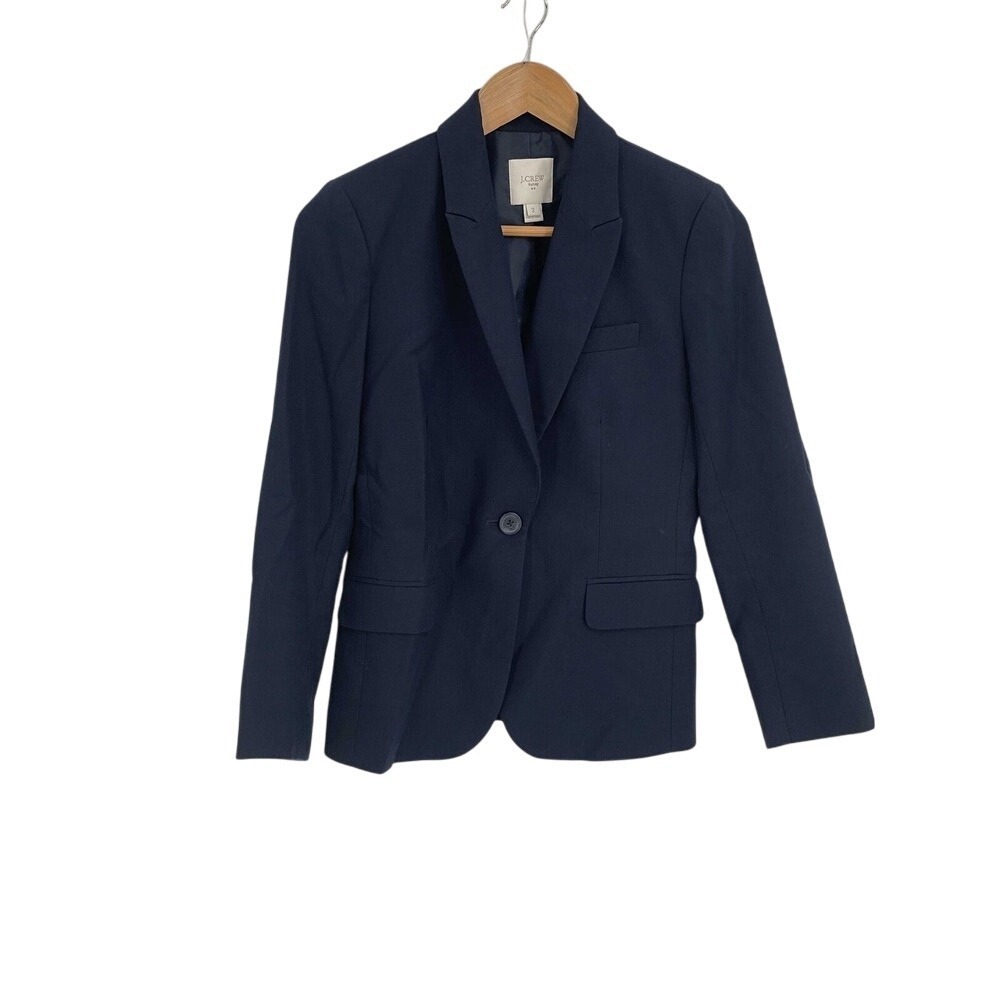 J Crew Blazer Jacket Women's‎ Size 2 Navy Blue Suit